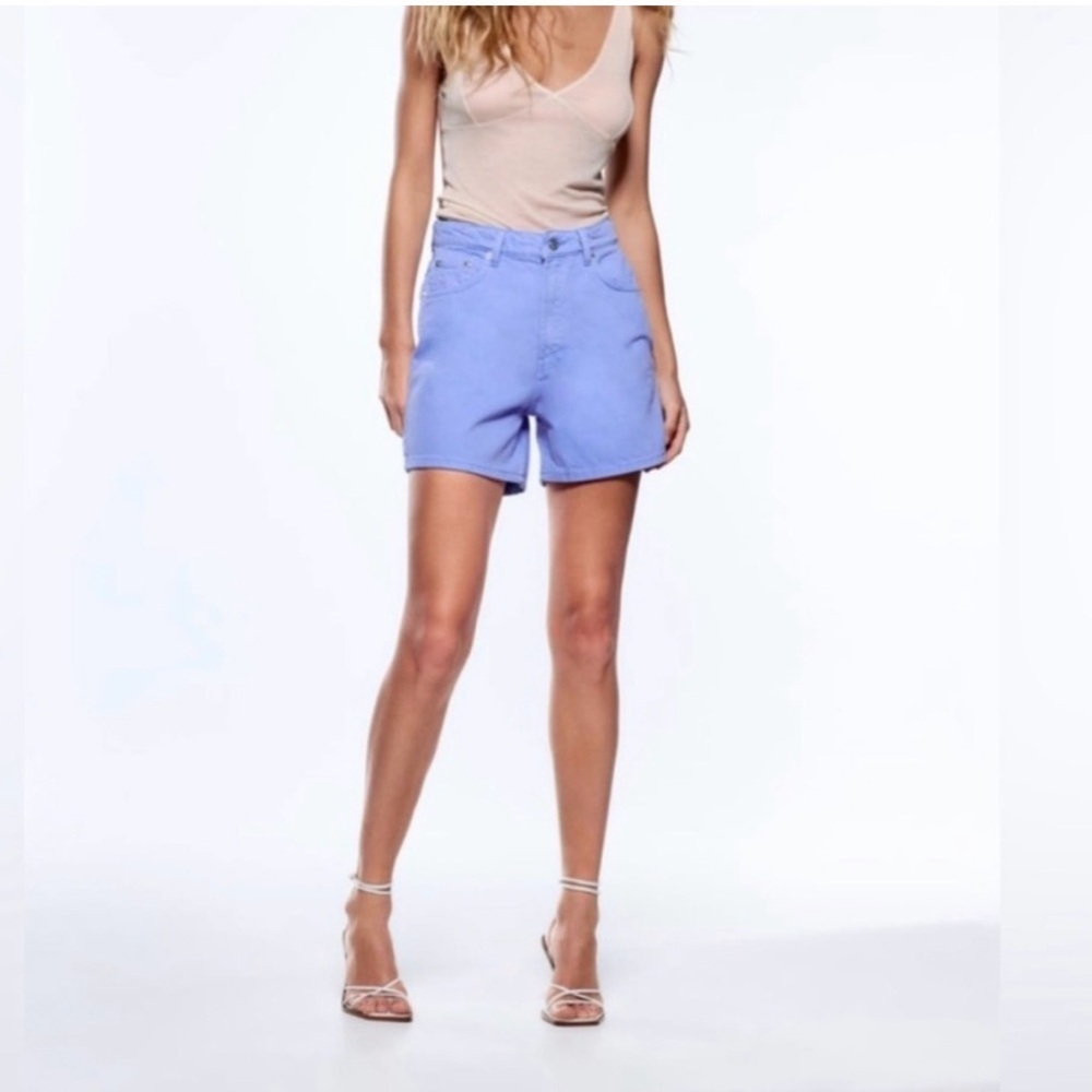 Zara Lavender Denim Shorts